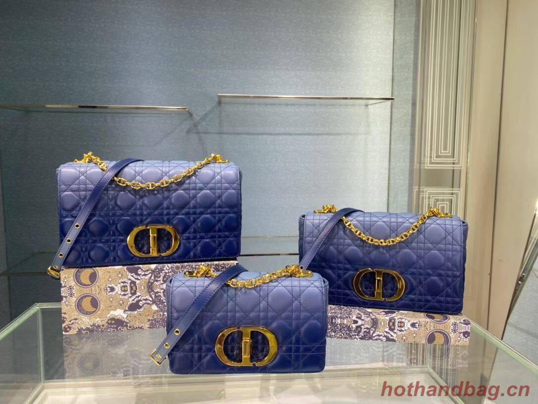 LARGE DIOR CARO BAG Indigo Blue Gradient Cannage Lambskin M9243U LARGE DIOR CARO BAG Indigo Blue Gradient Cannage Lambskin M9243U