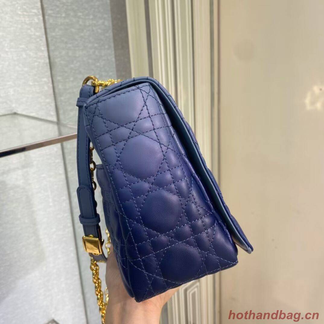 LARGE DIOR CARO BAG Indigo Blue Gradient Cannage Lambskin M9243U LARGE DIOR CARO BAG Indigo Blue Gradient Cannage Lambskin M9243U