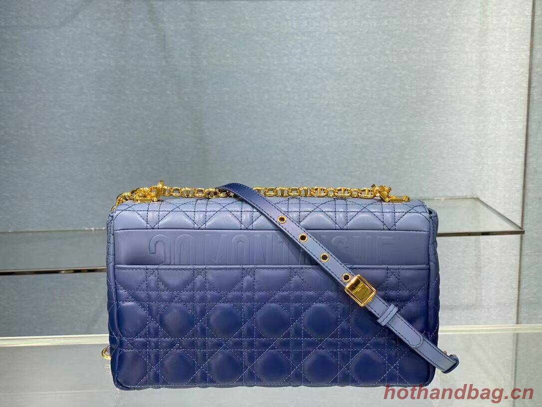 LARGE DIOR CARO BAG Indigo Blue Gradient Cannage Lambskin M9243U LARGE DIOR CARO BAG Indigo Blue Gradient Cannage Lambskin M9243U