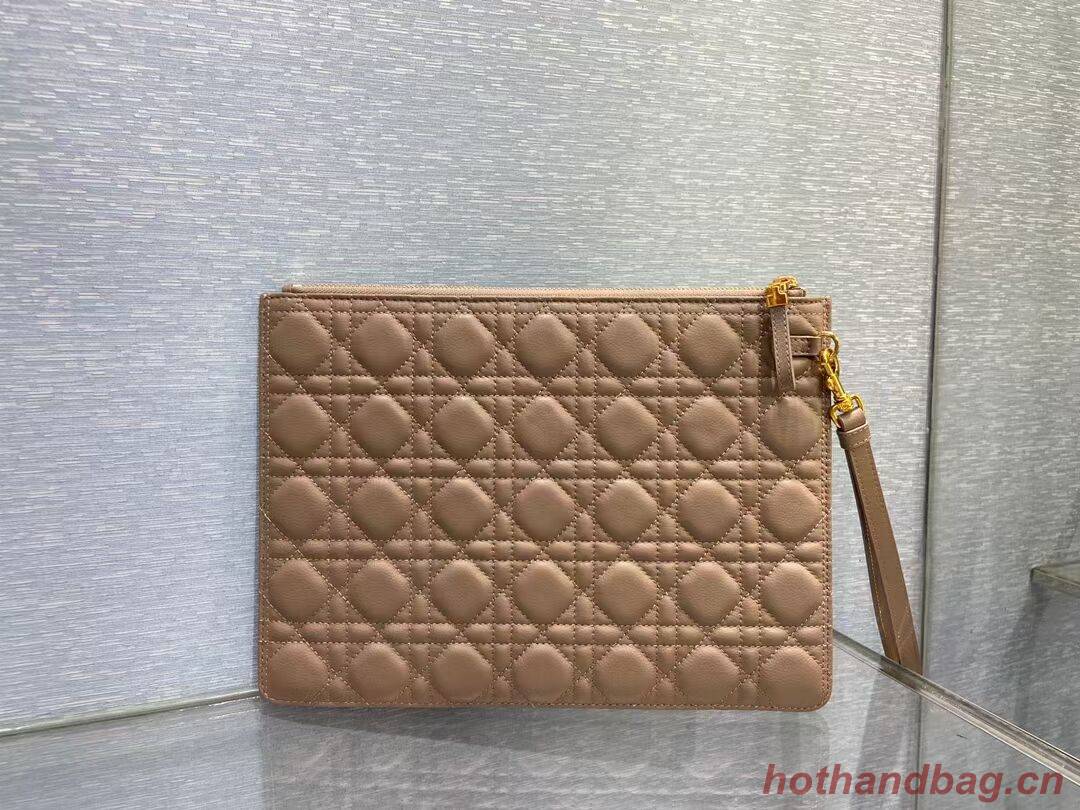 LARGE DIOR CARO DAILY POUCH pink Supple Cannage Calfskin S5086U LARGE DIOR CARO DAILY POUCH pink Supple Cannage Calfskin S5086U
