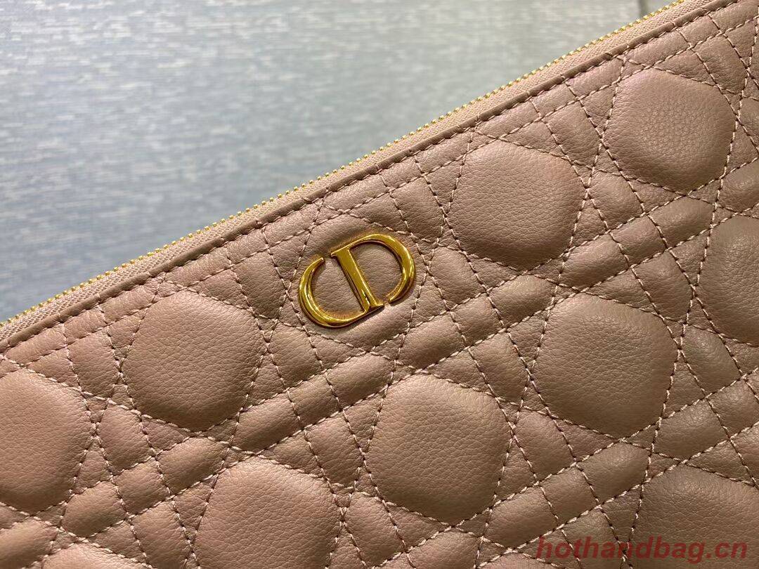 LARGE DIOR CARO DAILY POUCH pink Supple Cannage Calfskin S5086U LARGE DIOR CARO DAILY POUCH pink Supple Cannage Calfskin S5086U