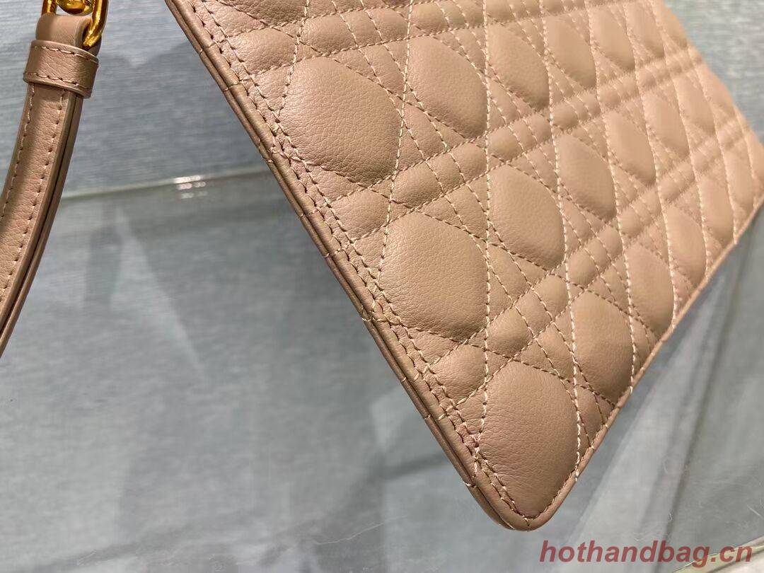 LARGE DIOR CARO DAILY POUCH pink Supple Cannage Calfskin S5086U LARGE DIOR CARO DAILY POUCH pink Supple Cannage Calfskin S5086U