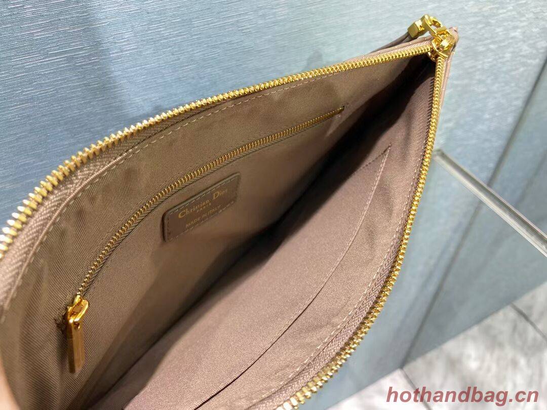 LARGE DIOR CARO DAILY POUCH pink Supple Cannage Calfskin S5086U LARGE DIOR CARO DAILY POUCH pink Supple Cannage Calfskin S5086U