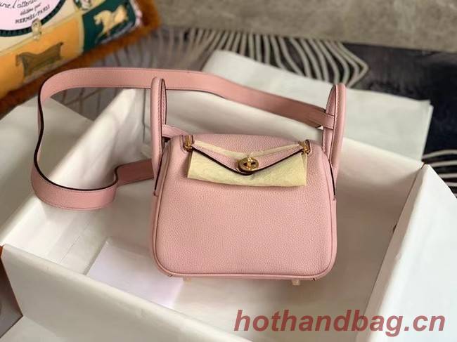 Hermes mini Lindy Original Togo Leather Bag OLD19 pink
