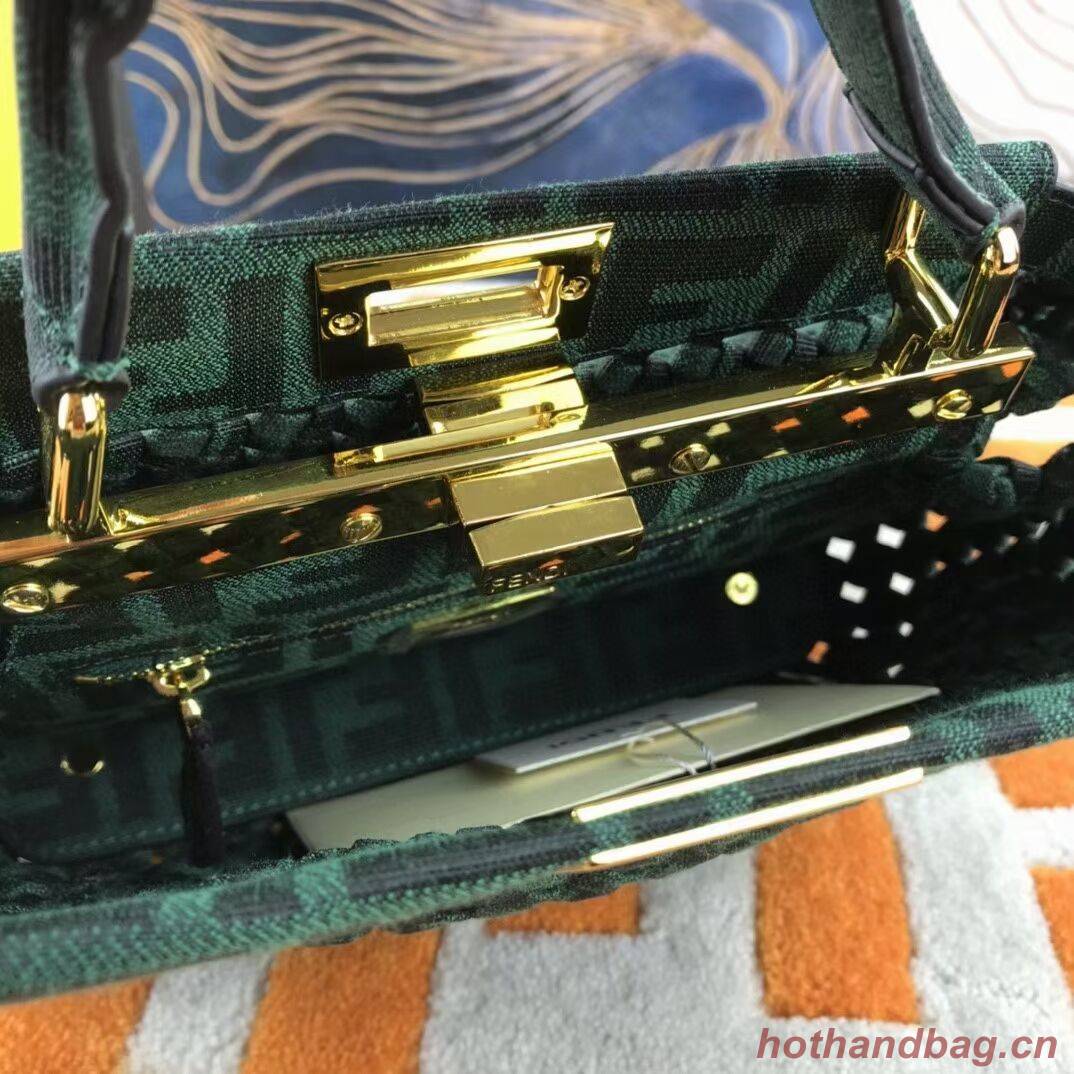 Fendi PEEKABOO ISEEU Weave Bag F4587 blackish green Fendi PEEKABOO ISEEU Weave Bag F4587 blackish green