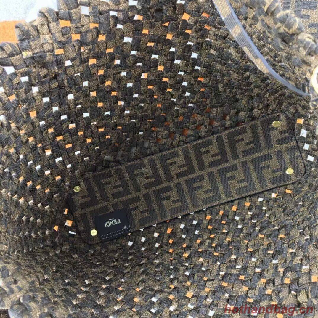 Fendi Weave Bag F6501 brown Fendi Weave Bag F6501 brown