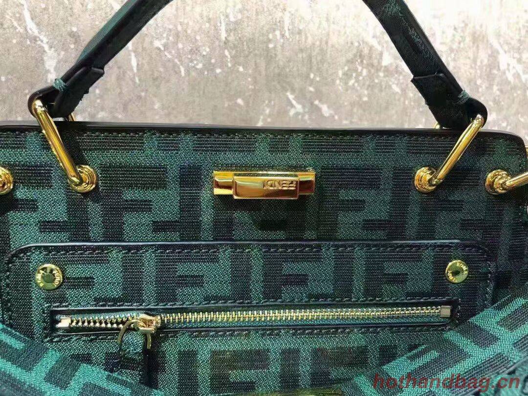 Fendi PEEKABOO X-LITE LARGE green cotton bag 8BN304A Fendi PEEKABOO X-LITE LARGE green cotton bag 8BN304A