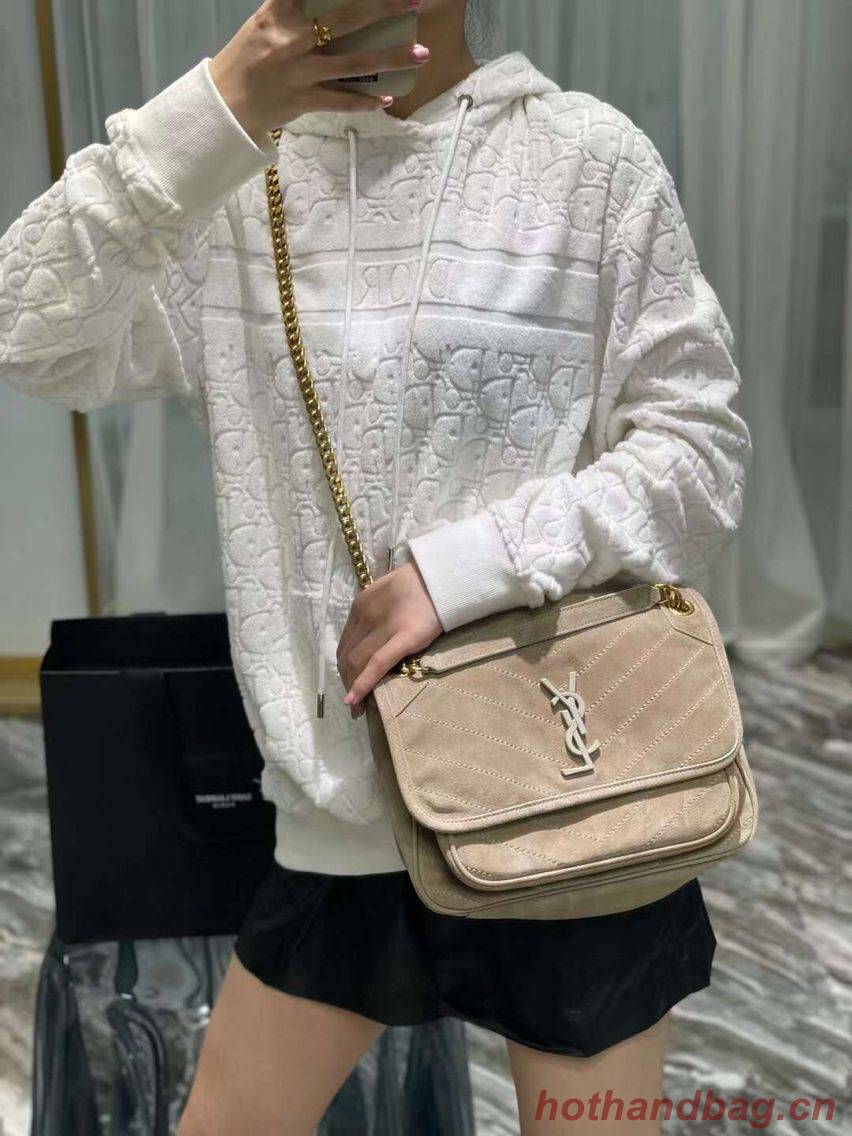 Yves Saint Laurent ENVELOPE MEDIUM BAG IN QUILTED SUEDE Y498004 cream Yves Saint Laurent ENVELOPE MEDIUM BAG IN QUILTED SUEDE Y498004 cream