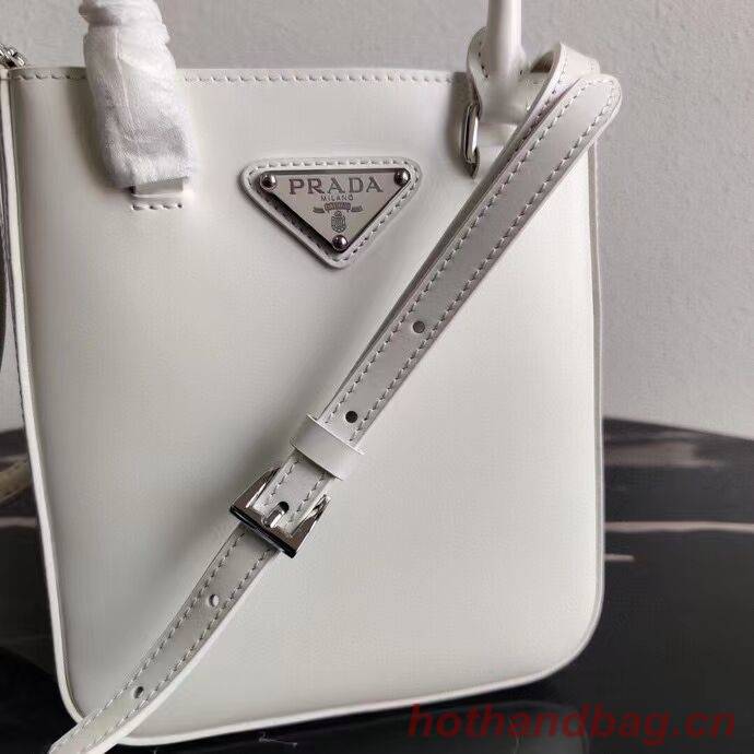 Prada Small brushed leather tote 1AD331 white Prada Small brushed leather tote 1AD331 white