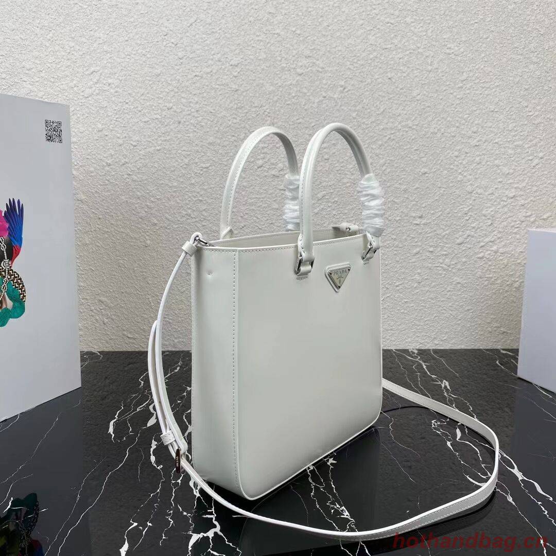 Prada brushed leather tote 1BA330 white Prada brushed leather tote 1BA330 white