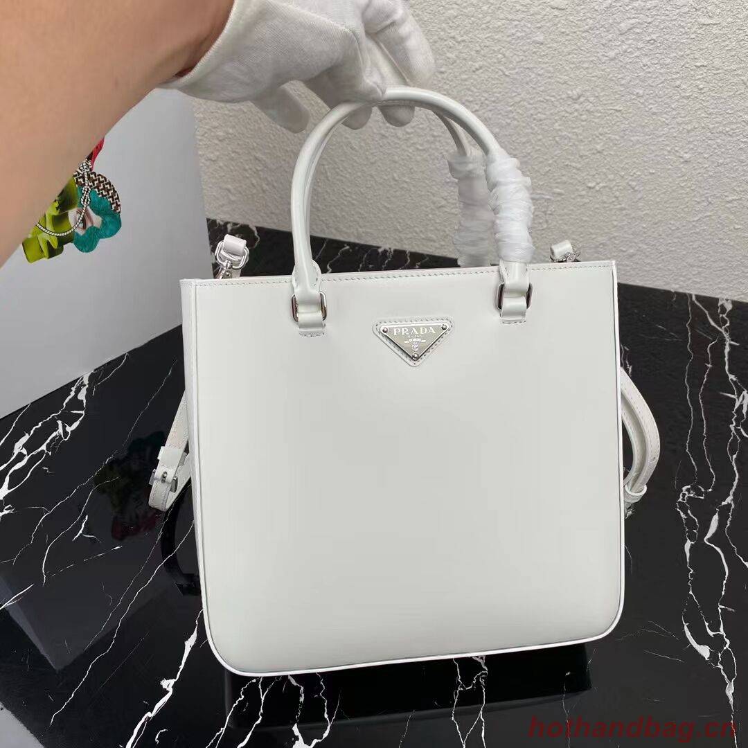 Prada brushed leather tote 1BA330 white Prada brushed leather tote 1BA330 white