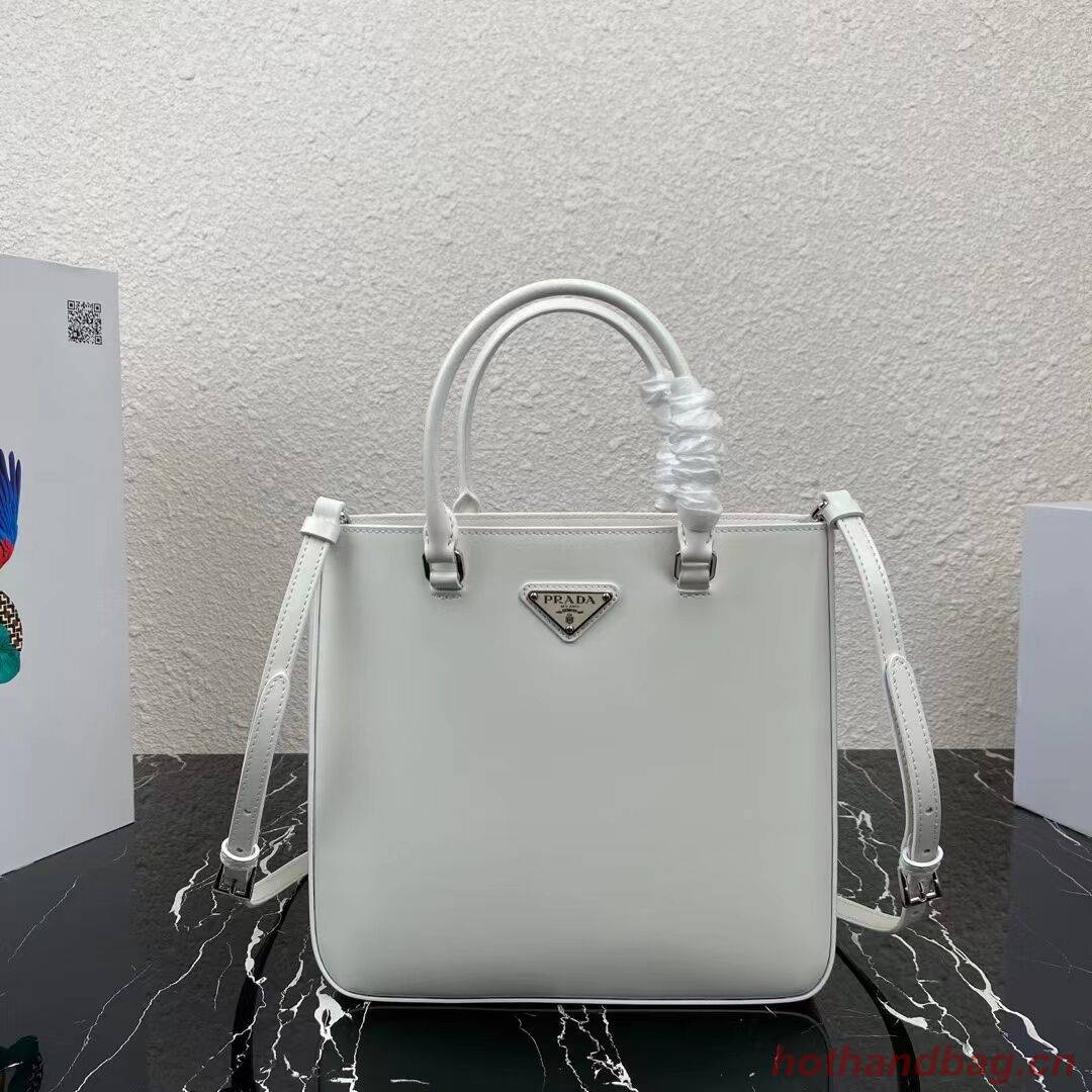 Prada brushed leather tote 1BA330 white Prada brushed leather tote 1BA330 white