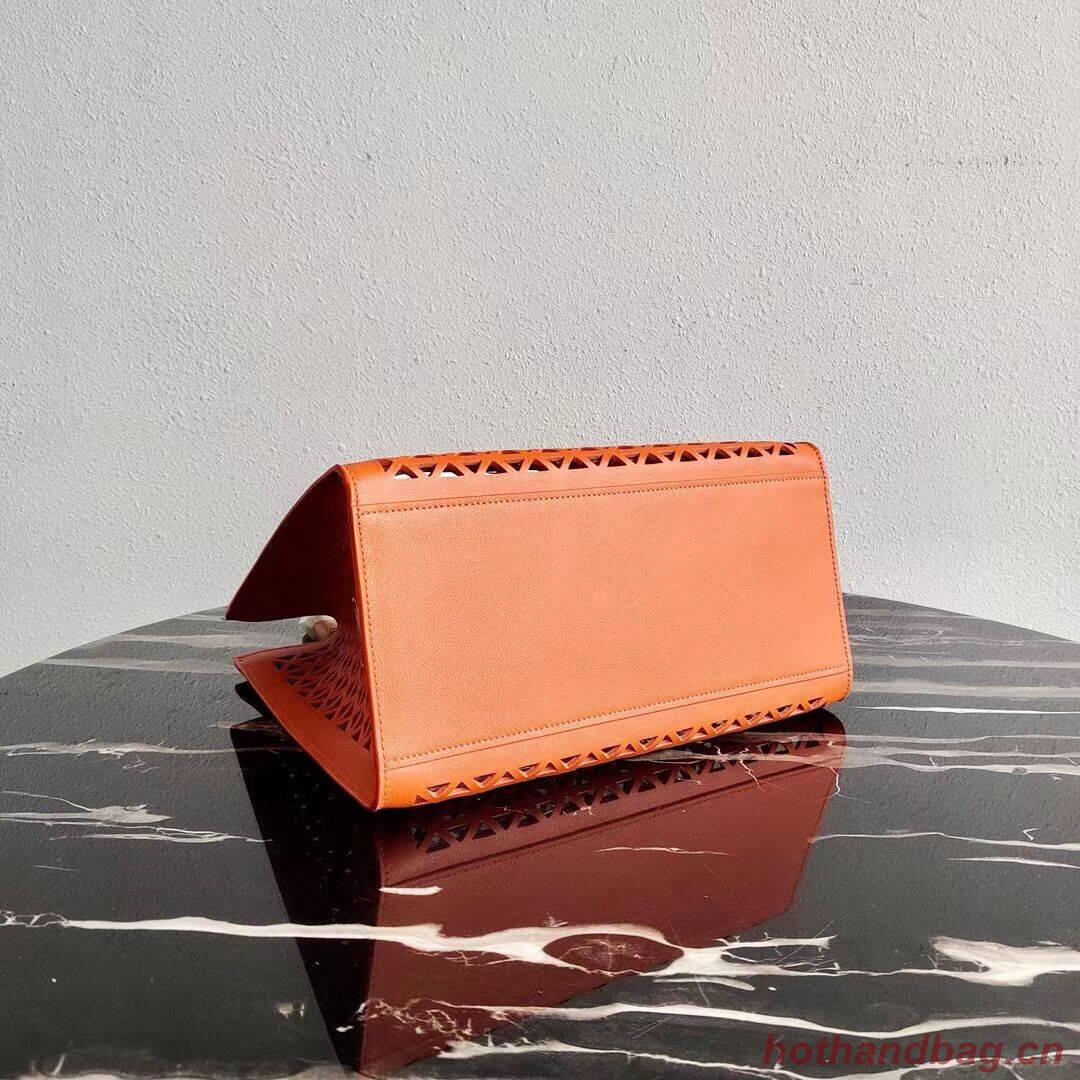 Prada leather tote bag 1AG405 orange Prada leather tote bag 1AG405 orange