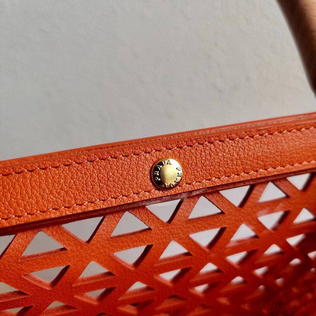 Prada leather tote bag 1AG405 orange Prada leather tote bag 1AG405 orange