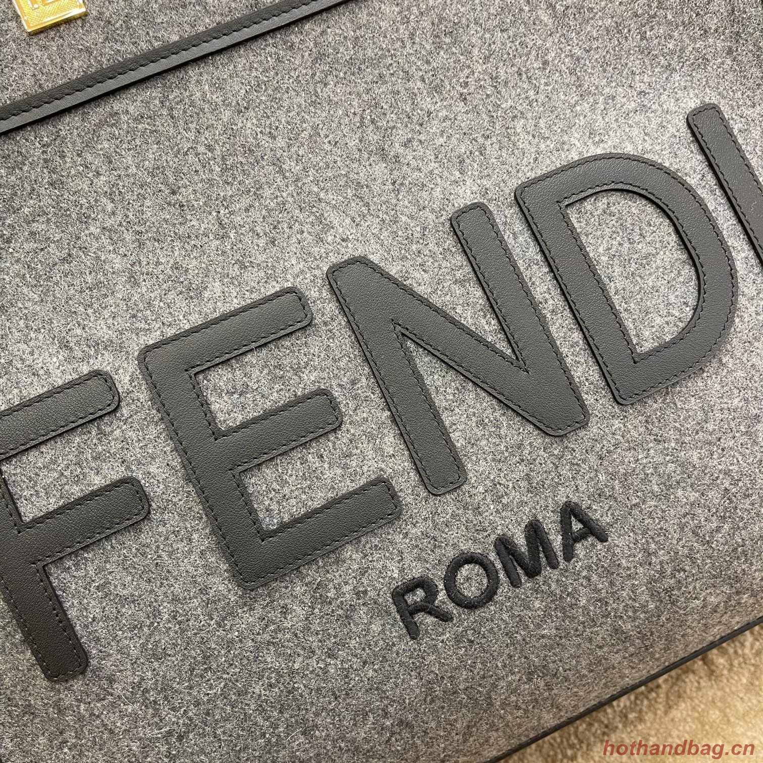 FENDI SUNSHINE LARGE flannel shopper 8BH375 Gray FENDI SUNSHINE LARGE flannel shopper 8BH375 Gray