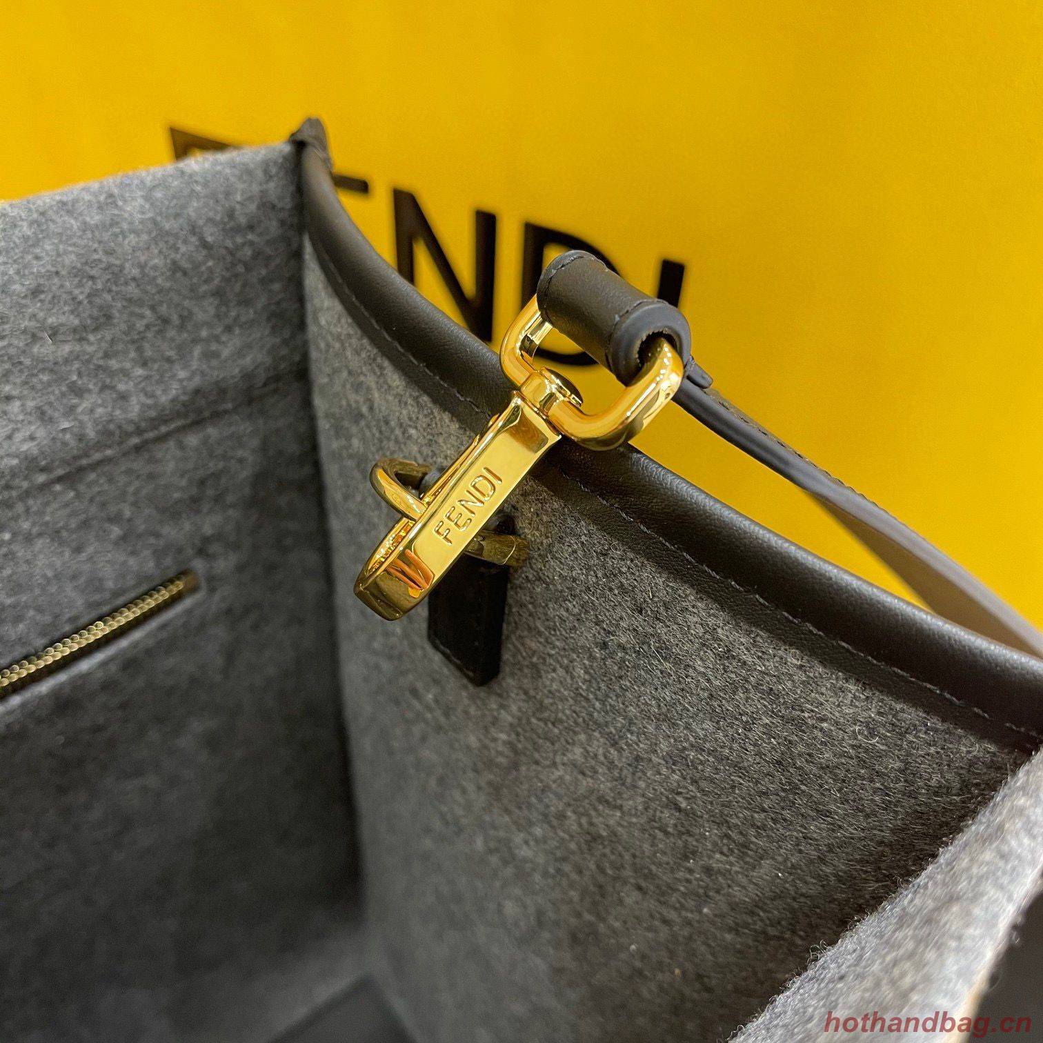 FENDI SUNSHINE LARGE flannel shopper 8BH375 Gray FENDI SUNSHINE LARGE flannel shopper 8BH375 Gray