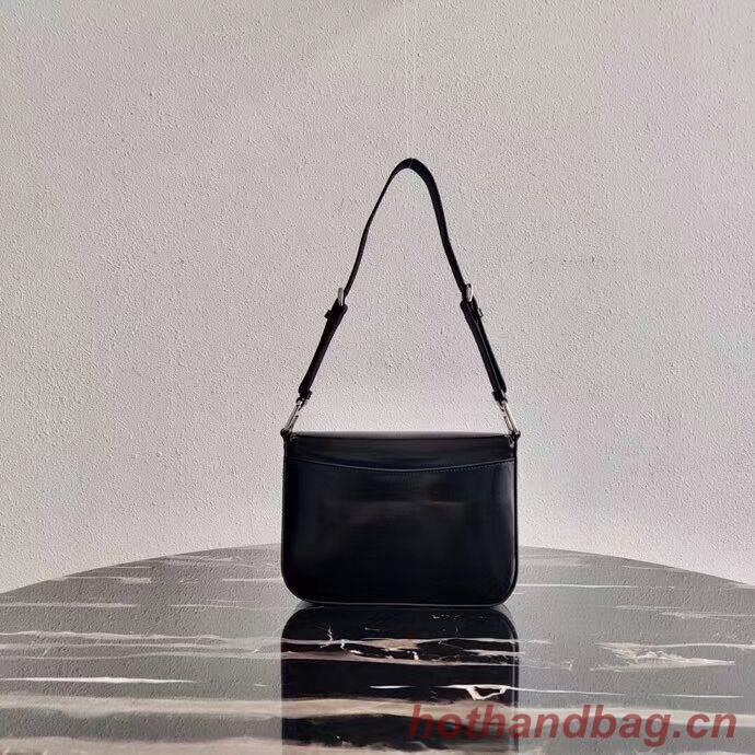 Prada Small brushed leather shoulder bag 1BH308 black Prada Small brushed leather shoulder bag 1BH308 black
