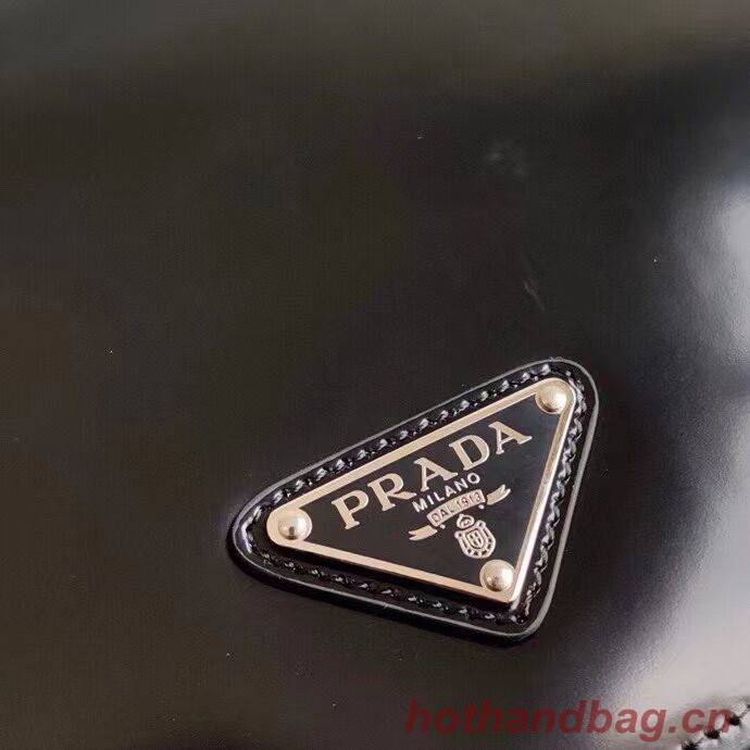 Prada Small brushed leather shoulder bag 1BH308 black