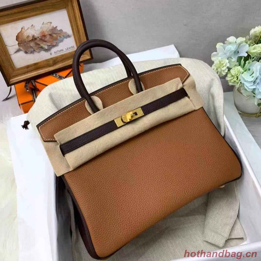 Hermes Birkin Bag Original Leather 35CM Color matching 17888 Brown&Dark Brown