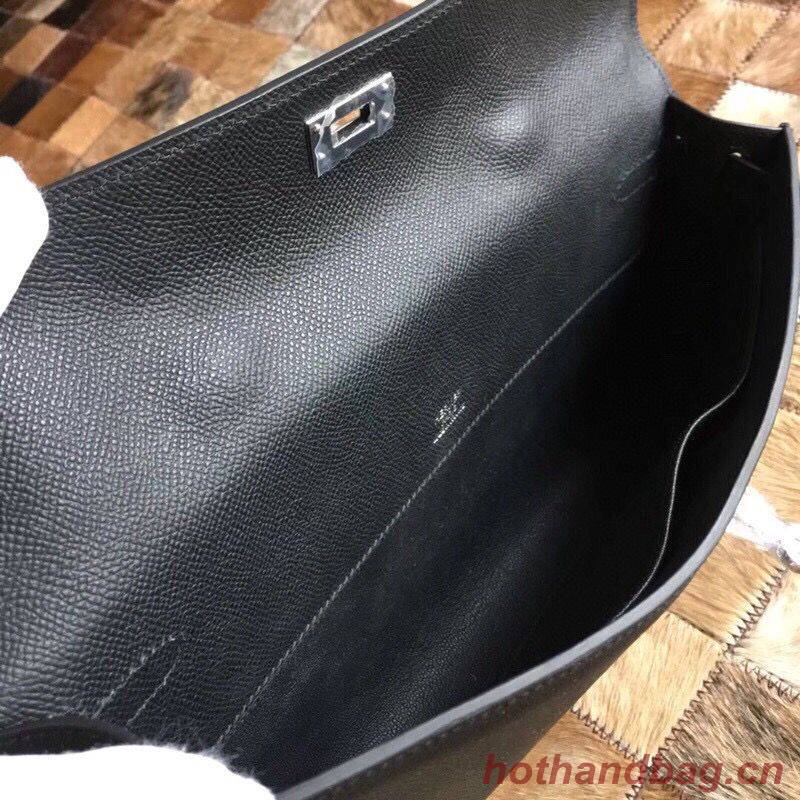 Hermes Kelly 31cm Clutch Original Epsom Leather KL31 Black Hermes Kelly 31cm Clutch Original Epsom Leather KL31 Black