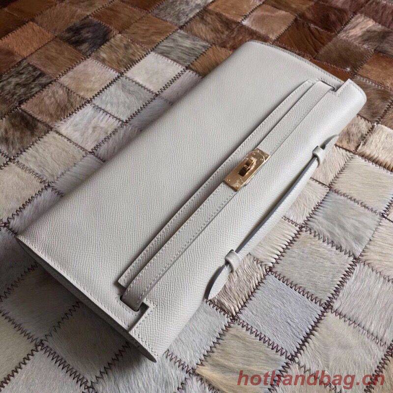Hermes Kelly 31cm Clutch Original Epsom Leather KL31 White Hermes Kelly 31cm Clutch Original Epsom Leather KL31 White