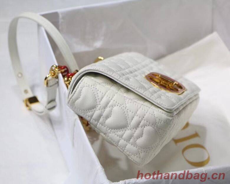 SMALL DIORAMOUR DIOR CARO BAG Latte Cannage Calfskin with Heart Motif M9241WN SMALL DIORAMOUR DIOR CARO BAG Latte Cannage Calfskin with Heart Motif M9241WN