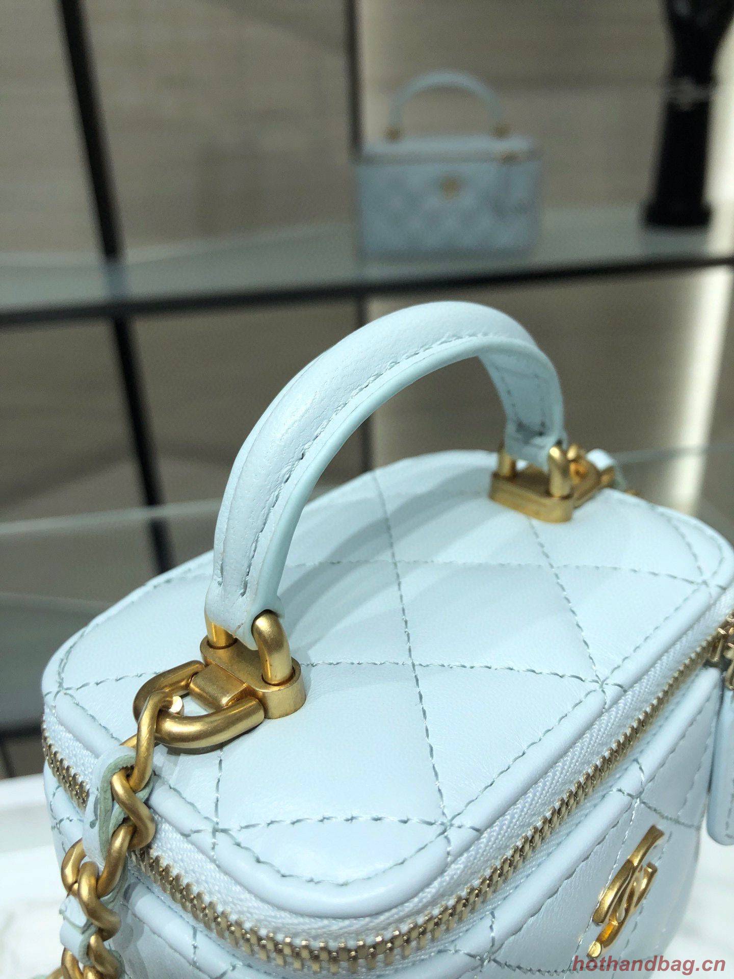 Chanel Original Small classic chain box handbag AP2198 Light Blue Chanel Original Small classic chain box handbag AP2198 Light Blue