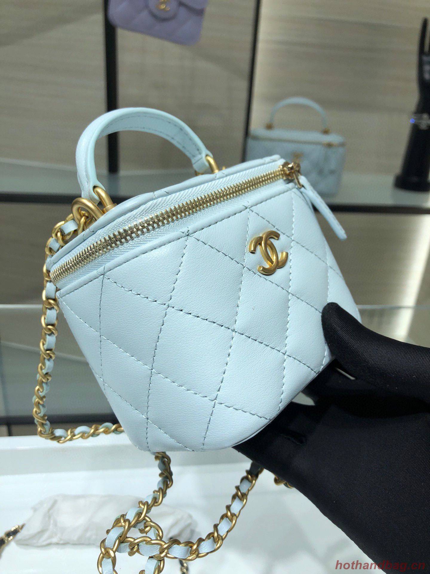 Chanel Original Small classic chain box handbag AP2198 Light Blue Chanel Original Small classic chain box handbag AP2198 Light Blue