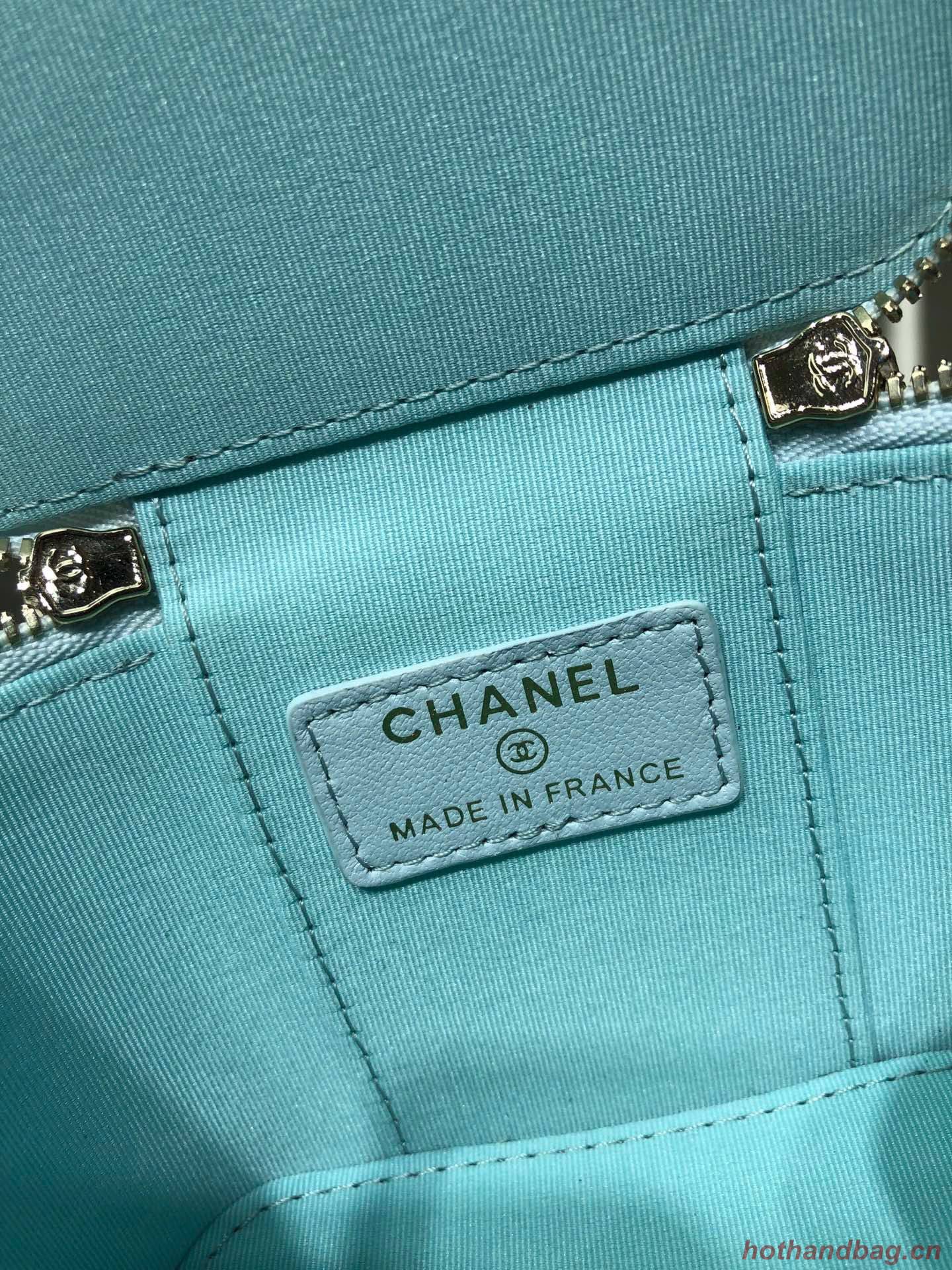 Chanel Original Small classic chain box handbag AP2198 Light Blue Chanel Original Small classic chain box handbag AP2198 Light Blue