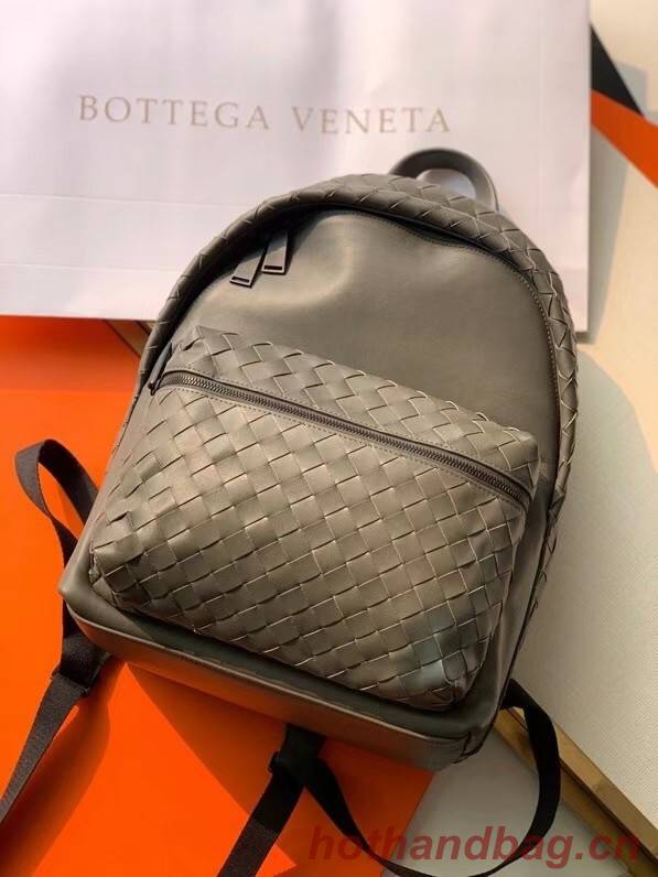 Bottega Veneta CLASSIC INTRECCIATO Intrecciato leather backpack 7786 grey