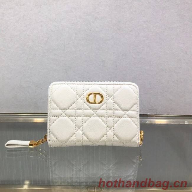 LADY DIOR LOTUS WALLET CANNAGE LAMBSKIN S502 white