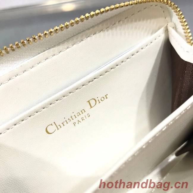 LADY DIOR LOTUS WALLET CANNAGE LAMBSKIN S502 white