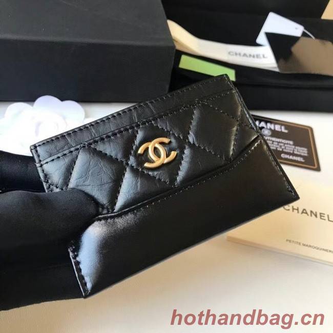 Chanel classic wallet Calfskin & Gold-Tone Metal A84368 black
