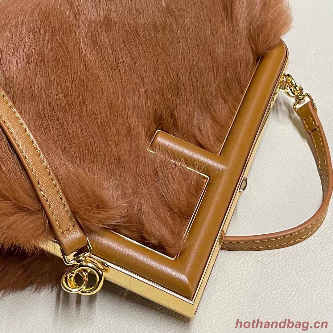 FENDI FIRST SMALL mink bag 8BP129A brown FENDI FIRST SMALL mink bag 8BP129A brown