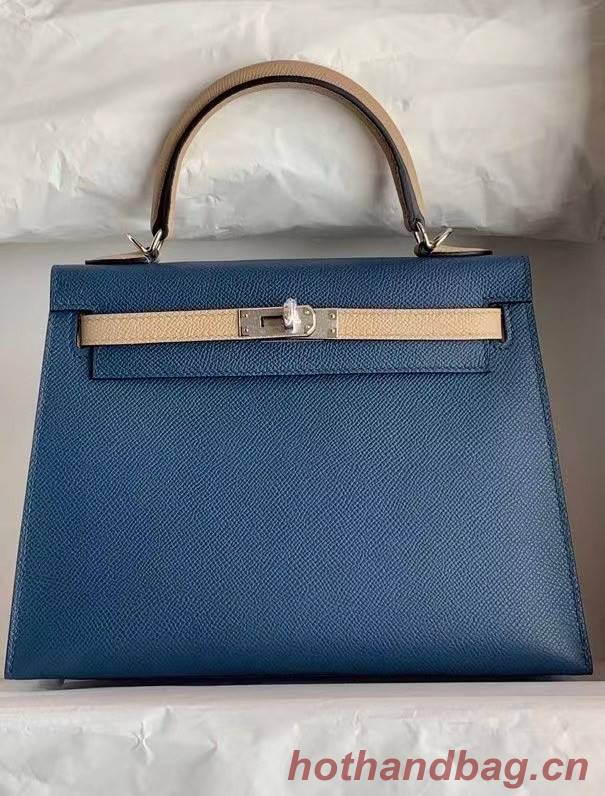 Hermes Original Epsom Leather KEL2578 blue&grey