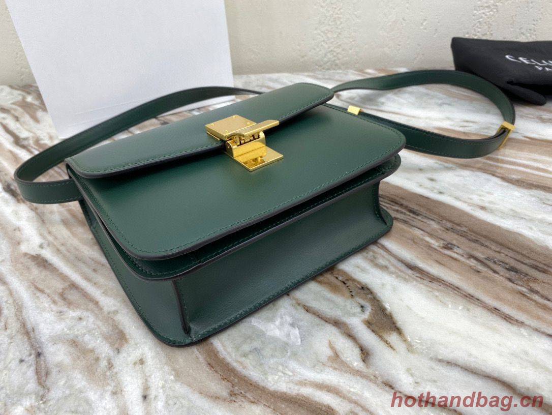 Celine Classic Box Teen Flap Bag Original Calfskin Leather 3379 Dark Green Celine Classic Box Teen Flap Bag Original Calfskin Leather 3379 Dark Green