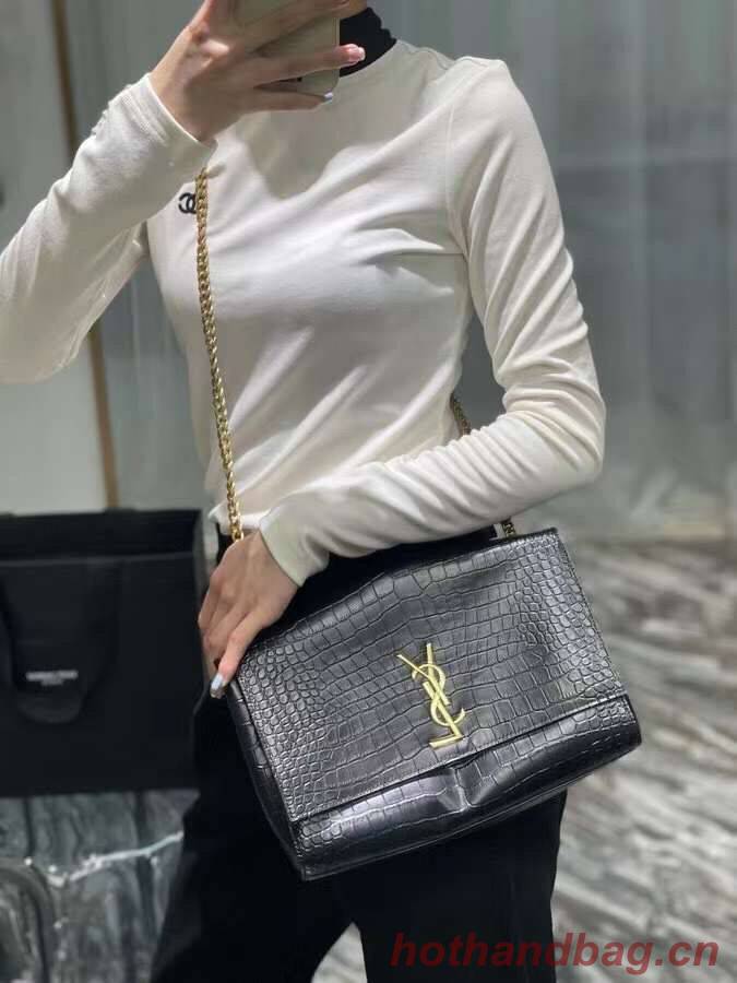 Yves Saint Laurent KATE MEDIUM REVERSIBLE IN SUEDE AND CROCODILE-EMBOSSED LEATHER 55380424 Yves Saint Laurent KATE MEDIUM REVERSIBLE IN SUEDE AND CROCODILE-EMBOSSED LEATHER 55380424