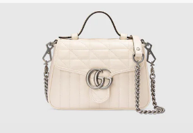Gucci GG Marmont mini top handle bag 583571 white