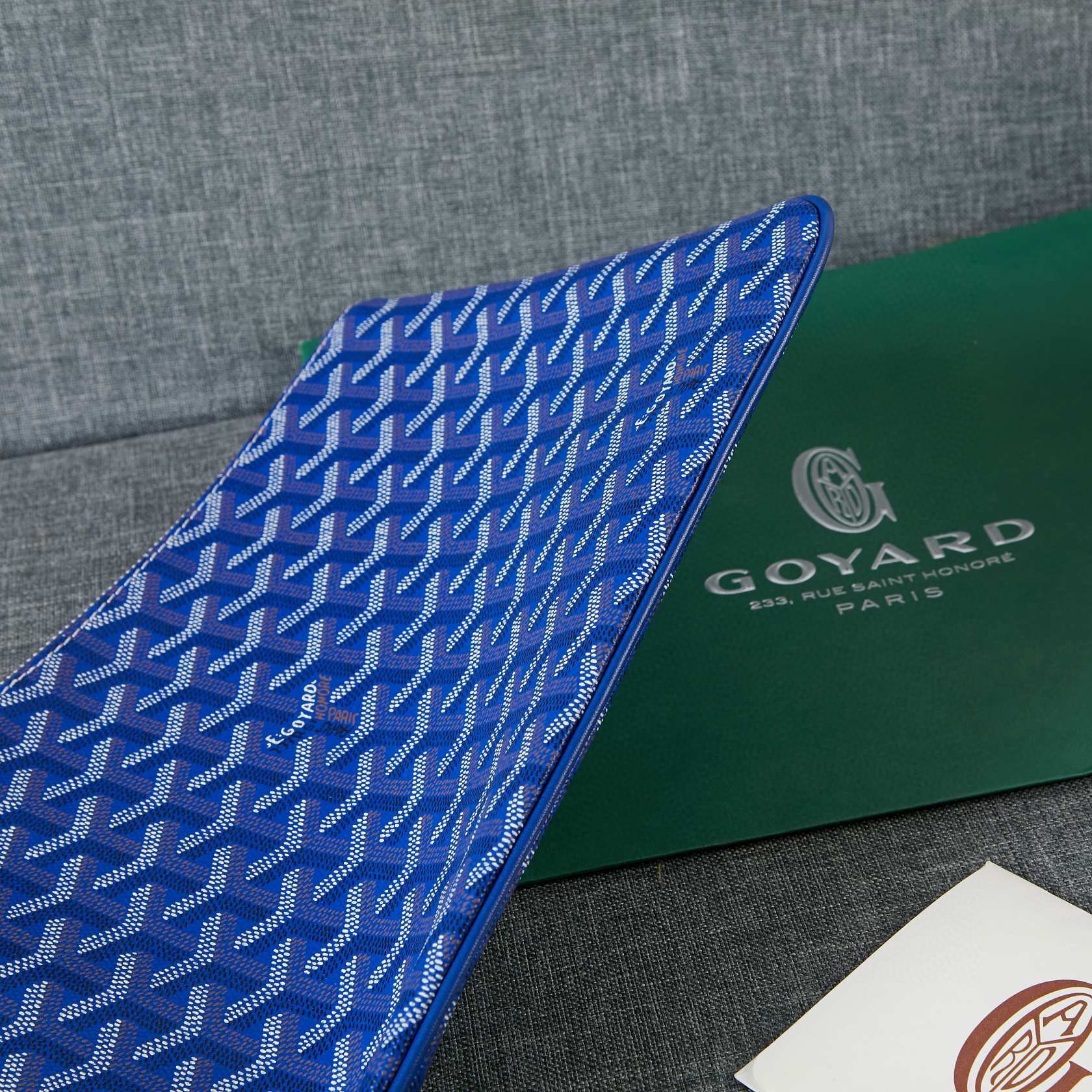 Goyard Y Doodling Calfskin Leather Clutch bag 5987 Blue Goyard Y Doodling Calfskin Leather Clutch bag 5987 Blue