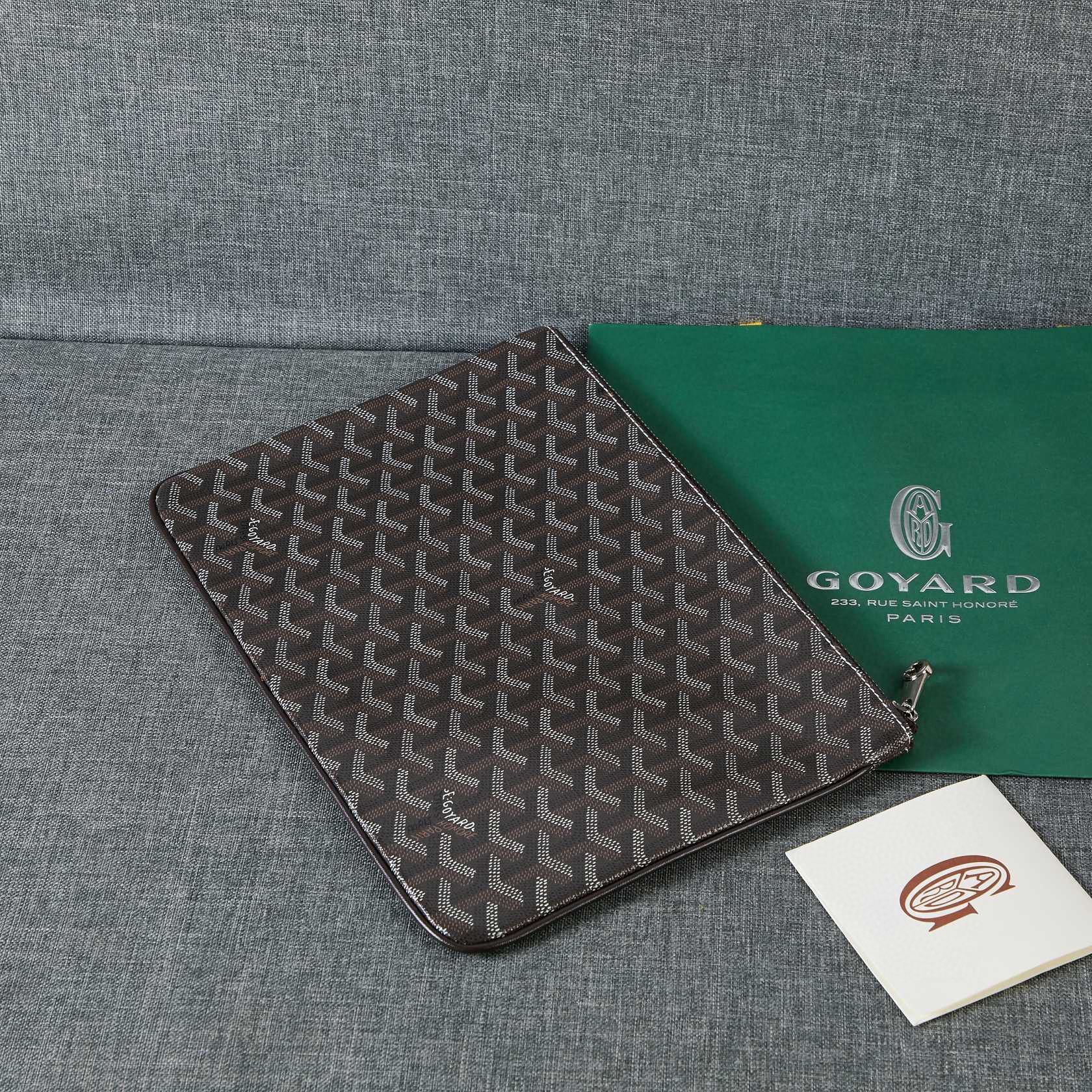 Goyard Y Doodling Calfskin Leather Clutch bag 5987 Gray Goyard Y Doodling Calfskin Leather Clutch bag 5987 Gray