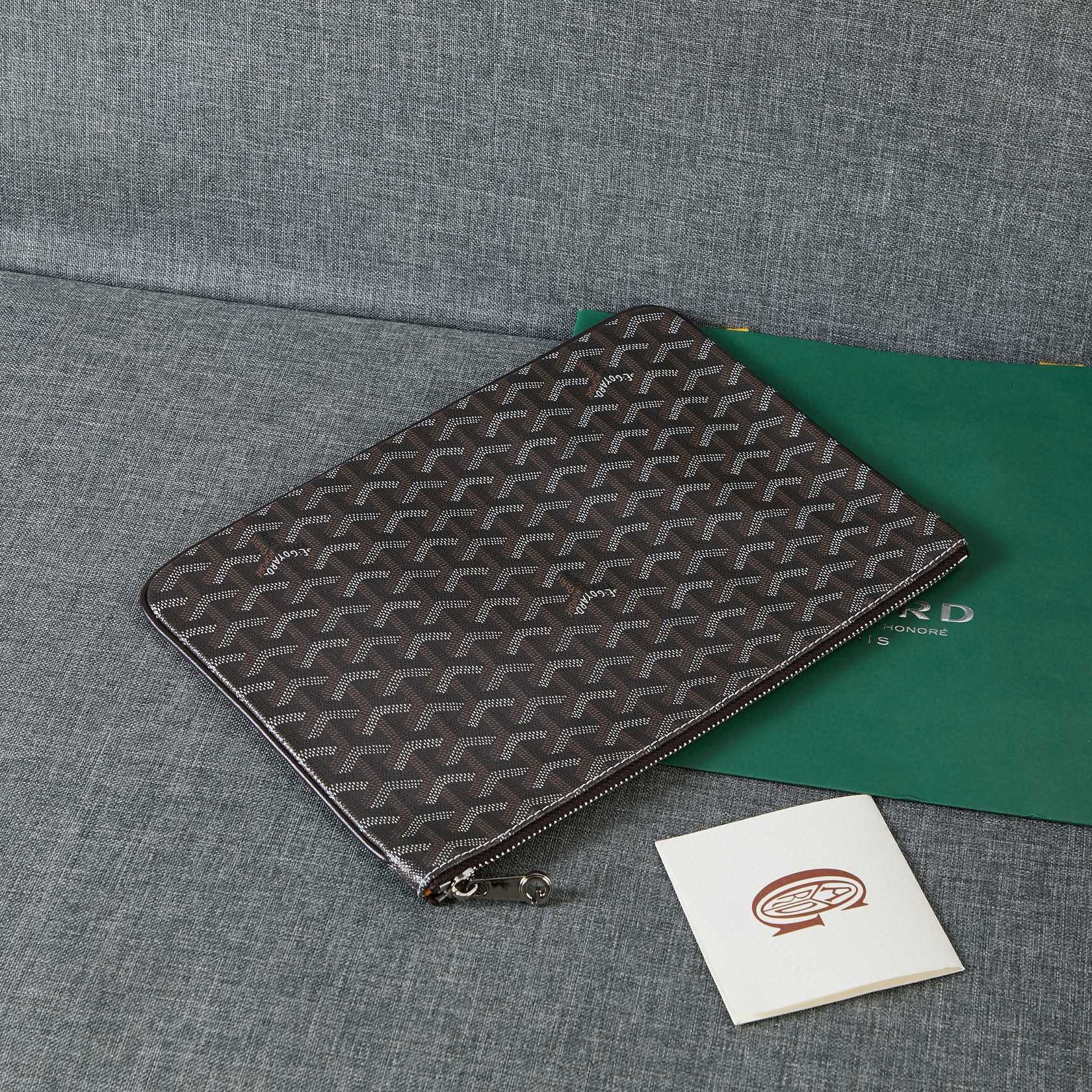 Goyard Y Doodling Calfskin Leather Clutch bag 5987 Gray Goyard Y Doodling Calfskin Leather Clutch bag 5987 Gray