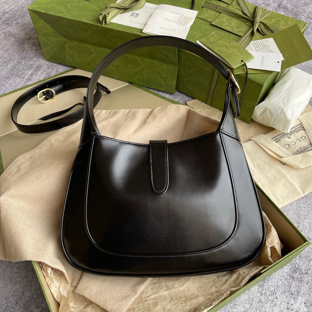 Gucci Vintage Jackie 1961 Original Leather Hobo Bag 636709 Black Gucci Vintage Jackie 1961 Original Leather Hobo Bag 636709 Black