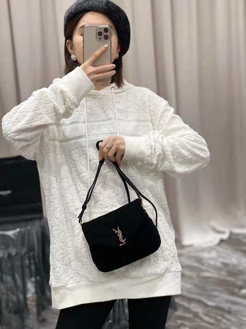 Yves Saint Laurent LOULOU SMALL BAG IN Y-QUILTED SUEDE 77761 black Yves Saint Laurent LOULOU SMALL BAG IN Y-QUILTED SUEDE 77761 black