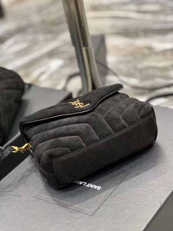 Yves Saint Laurent LOULOU SMALL BAG IN Y-QUILTED SUEDE 77761 black Yves Saint Laurent LOULOU SMALL BAG IN Y-QUILTED SUEDE 77761 black