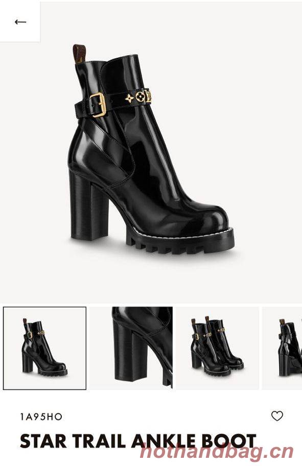 Louis Vuitton Shoes Star Trail Ankle Boot 1A95HO Black Patent Leather