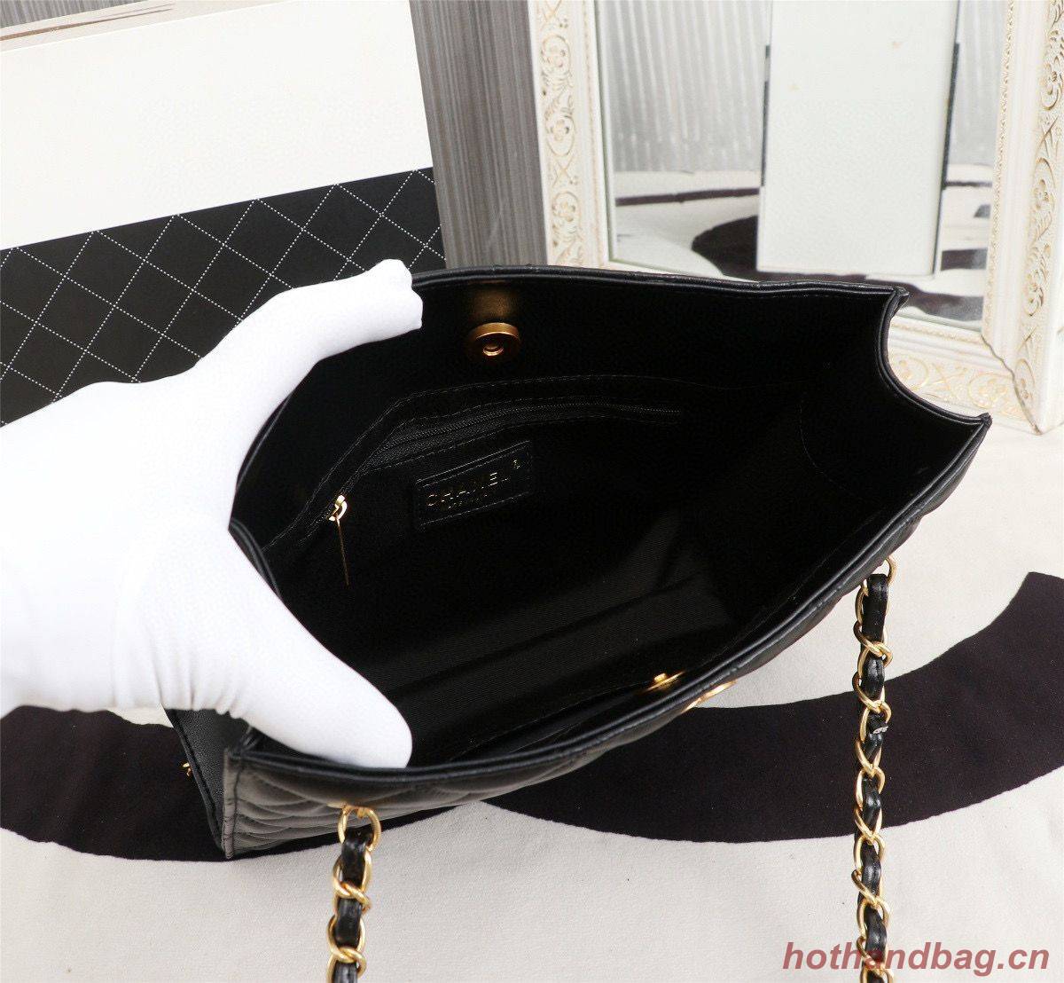 Chanel Original Original Leather Shopping Bag A05360 Black Chanel Original Original Leather Shopping Bag A05360 Black