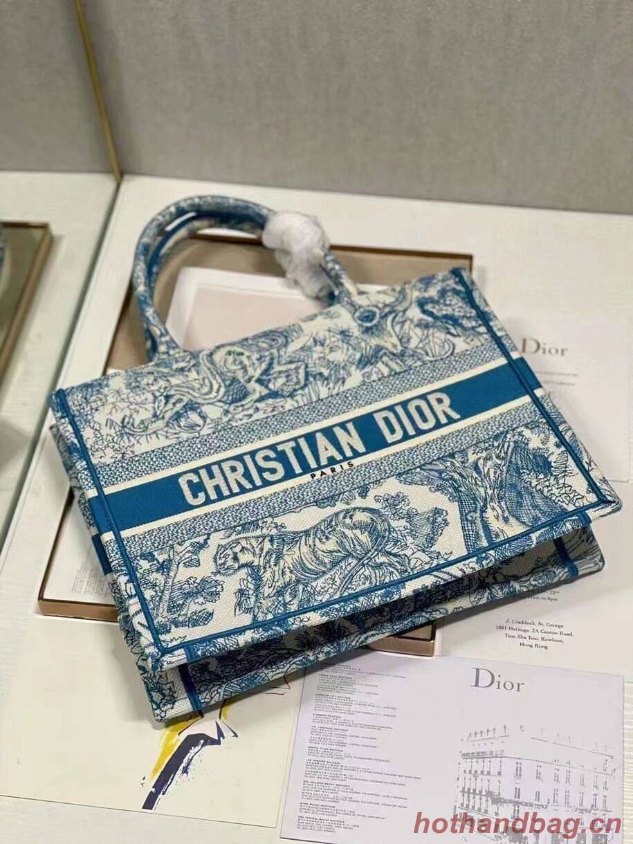 DIOR BOOK TOTE Embroidery C1287-6 blue DIOR BOOK TOTE Embroidery C1287-6 blue