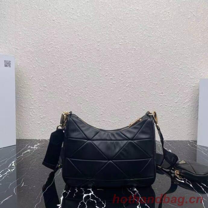Prada System nappa leather patchwork shoulder bag 1AC151 black