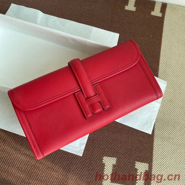 Hermes Original jige swift Leather Clutch 37088 red
