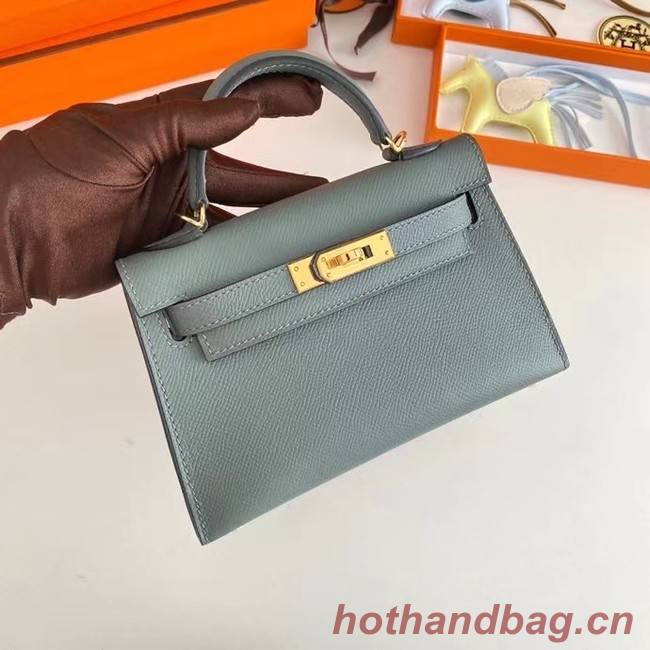 Hermes Kelly 19cm Shoulder Bags Epsom Leather KL19 Gold hardware Almond green